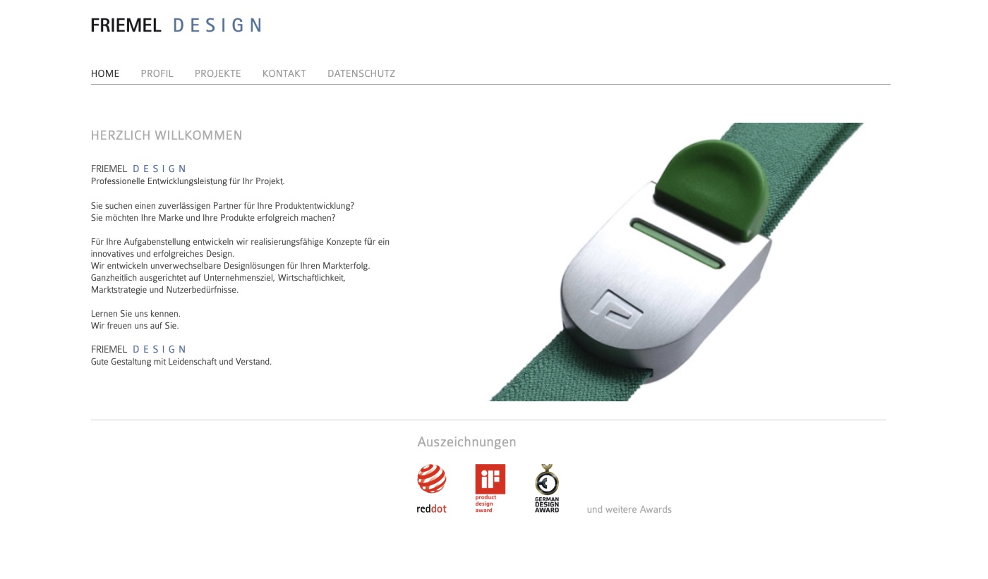 Friemel Design Webauftritt